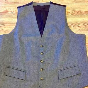 Alan Flusser Men’s Button Down Gray Vest (M)